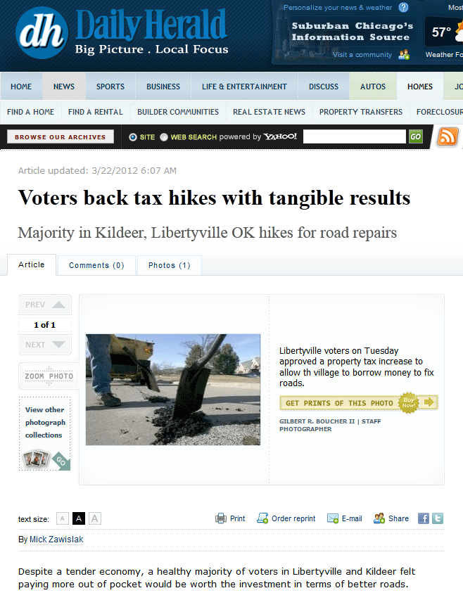 Daily Herald | Voters back tax hikes with tangible results