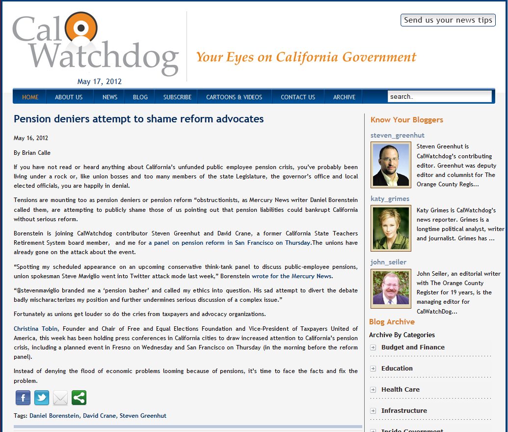 Cal Wachdog | Pension deniers attempt to shame reform advocates
