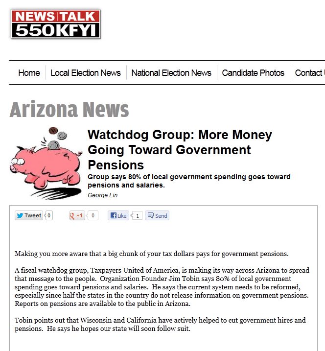 NewsTalk 550 KFYI | Watchdog Group: More Money Going Toward Government Pensions