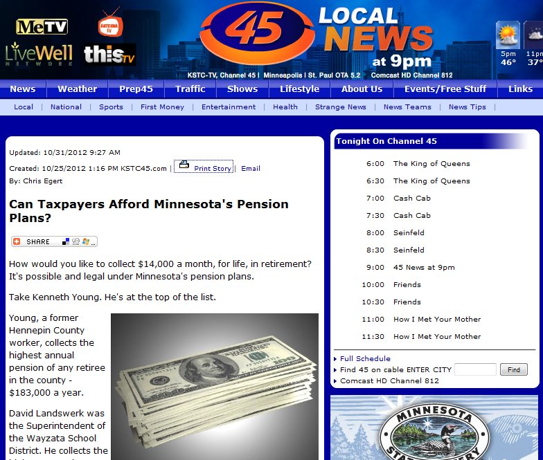 KSTC 45 | Can Taxpayers Afford Minnesota's Pension Plans?