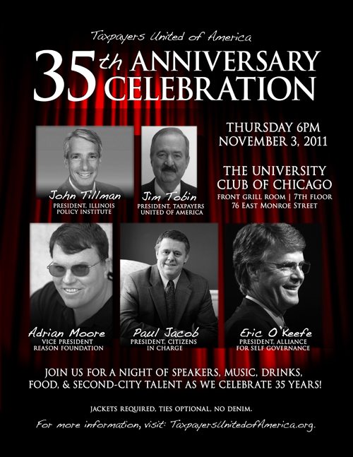 Taxpayers United of America Celebrates 35th Anniversary Nov. 3