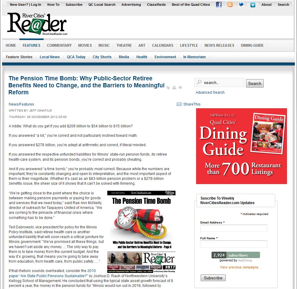 River Cities Reader | The Pension Time Bomb: Why Public-Sector Retiree Benefits Need to Change, and the Barriers to Meaningful Reform